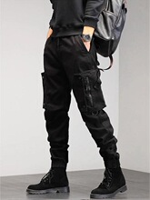 L 76047 Men's Cargo Pants Slim Fit Black ���ƹ�װ��