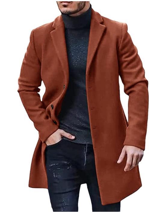 Abrigo de hombre transfronterizo 2022 nuevo deseo abrigo de lana Estación Europea Amazon trench coat AliExpress multicolor multi-tamaño
