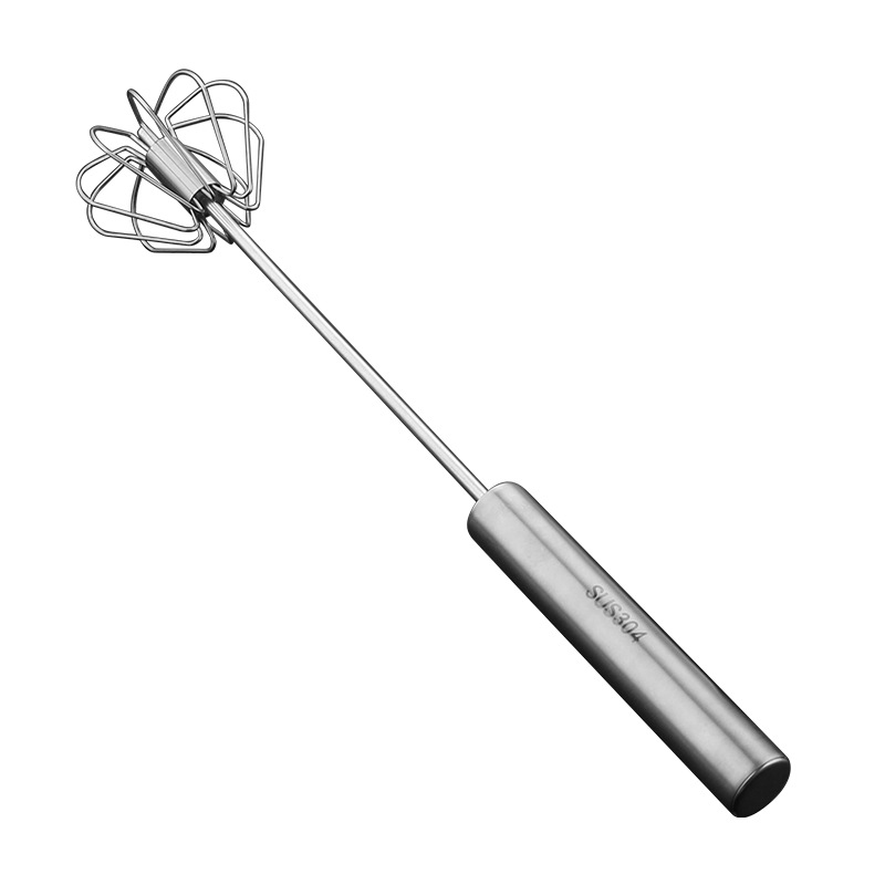 Stainless Steel Semi-automatic Egg Whisk Handheld Baking Mixer_voghion.com