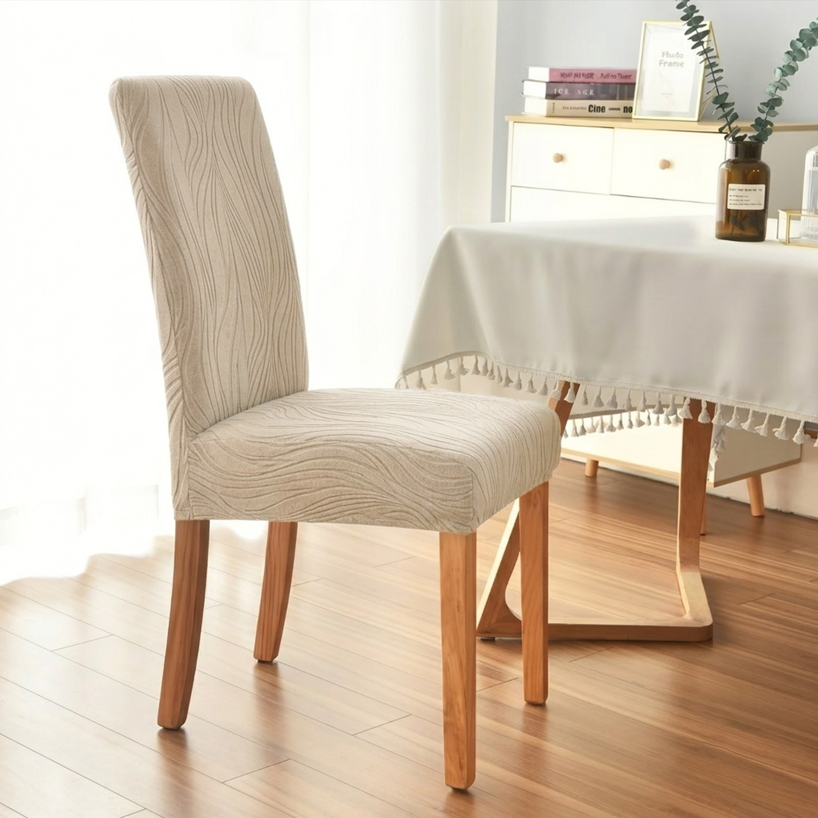 TEMU transfronterizo Jacquard Willow cubierta de silla elástica de color sólido para hoteles domésticos de estilo europeo y americano cubierta de silla aplicable