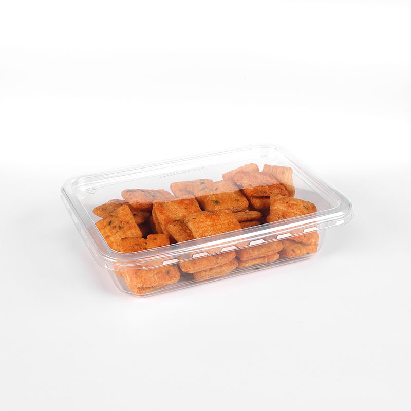 Customizado caja de sellado de pasteles desechable bandeja de alimentos bandeja de panadería caja de embalaje espesa de melocotón bocadillos caja de punto occidental