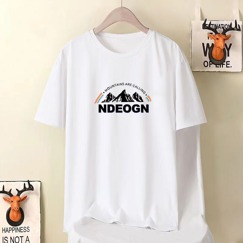 Camiseta de seda de hielo fría Hong Kong vientos bola pequeña camiseta de cuello redondo de manga corta moda para hombres y mujeres con una variedad de ropa casual para parejas
