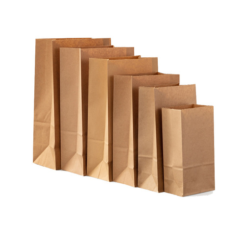 Kraft paper bag, square bottom bag, printed oil-proof bread packaging bag, disposable take-out packaging paper bag