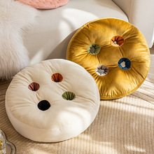 ins风加厚榻榻米蒲团居家坐垫布艺圆形椅垫办公室座垫煤球软屁垫