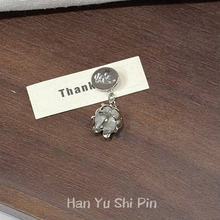 清冷感银色铃兰花袖扣法式复古小众设计西装衬衫纽扣袖链扣配饰品