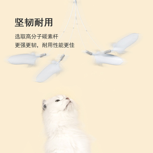 Cat Toys for Factory Store: Interactive Wand, Laser Pointer, Chirping Bells, Feathers - Replaceable and Self-Grooming Gadget for Cats