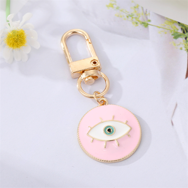 Fashion Colorful Oil Eyelash Eye Keychain Drill Patch Pendant Accessories display picture 2