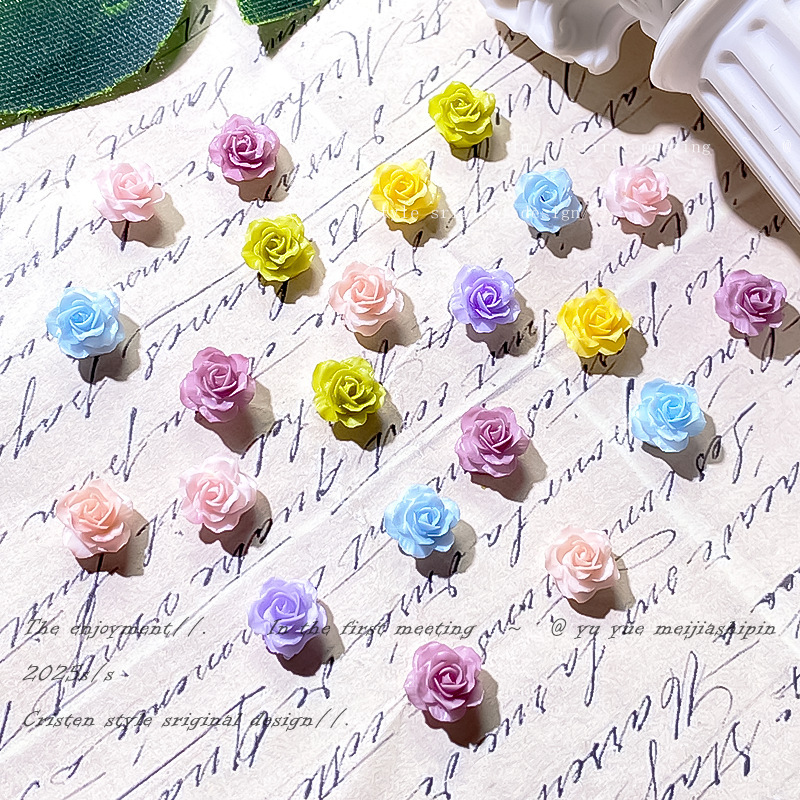 Small Tie-Dye Rose Nail Art Accessories Mixed Luminous Resin Soft Glue Carved Nail Art Decoration Small Accessories Wholesale Small Tie-Dye Rose Nail Art Accessories Mixed Luminous Resin Soft Glue Carved Nail Art Decoration Small Accessories Wholesale