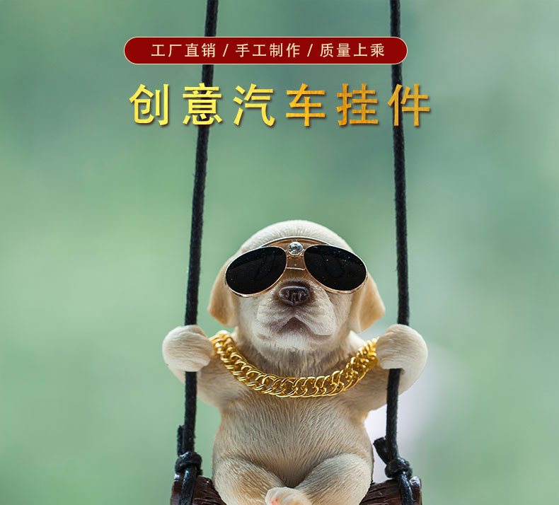 Swing Dog Car Pendant Swing Autumn Car Rearview Mirror Hanging Pendant Pendant Car Accessories for Men and Women Labrador