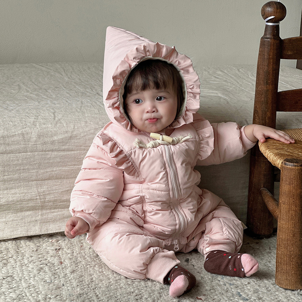 Ropa de invierno para recién nacidos más mono acolchado de terciopelo, chaqueta de algodón cálida gruesa para bebé