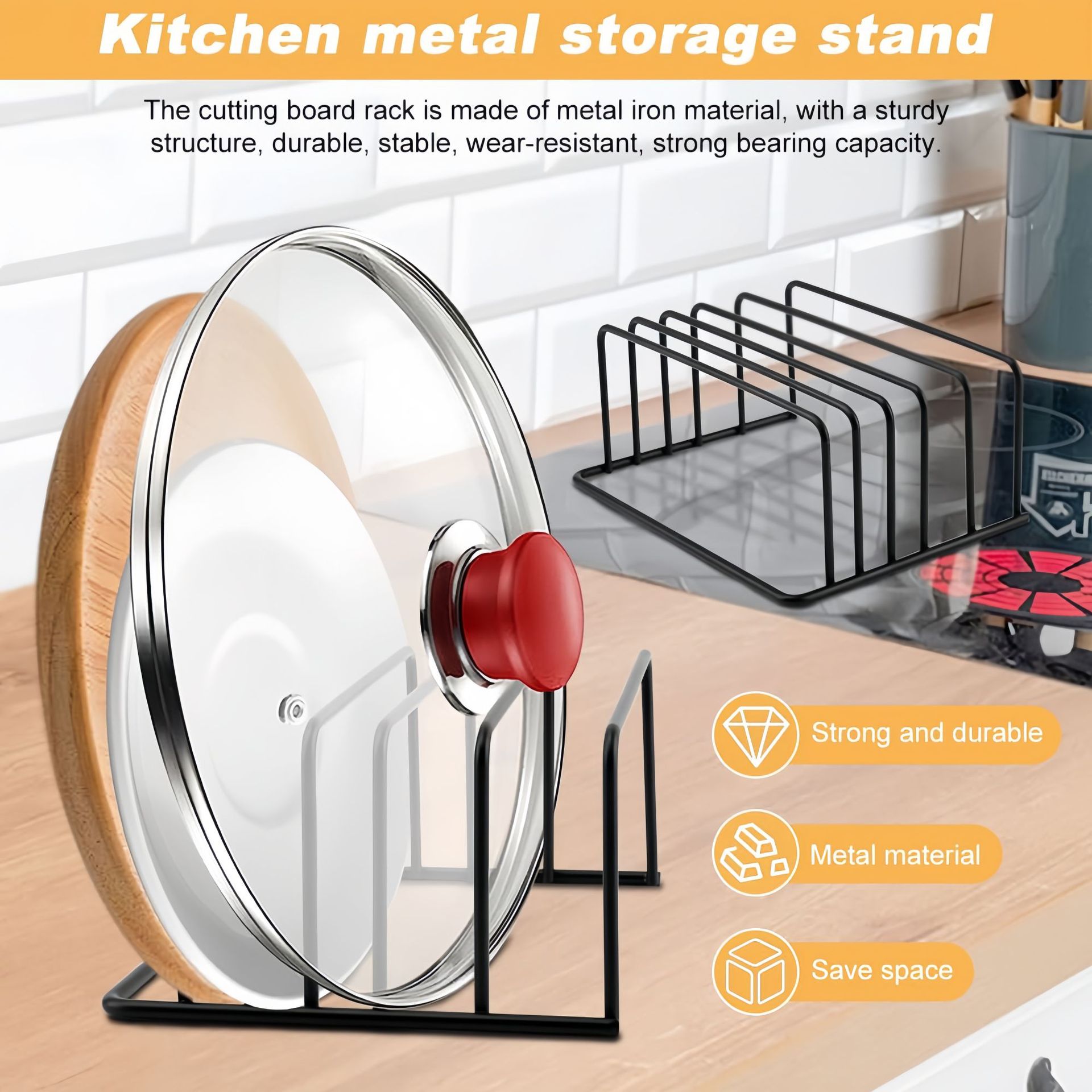 Estante Multiusos para Tablas de Cortar, Organizador de Cocina, Soporte para Tablas de Cortar, Estante Pequeño para Encimera o Piso