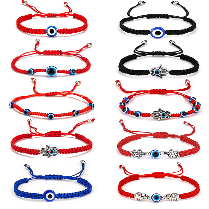European and American Cross-border Hot Devil's Eye Hand Rope Black Blue Eye Red Rope Hand-woven Adjustable Bracelet Bracelet Wholesale European and American Cross-border Hot Devil's Eye Hand Rope Black Blue Eye Red Rope Hand-woven Adjustable Bracelet Bracelet Wholesale