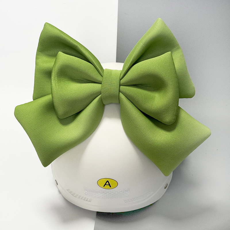Auto Parts and Accessories, Motuoche Bowknot Motorcycle - double-layer-luxury-bow-velcro-grass-green