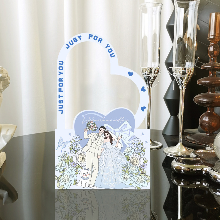 ネット赤手描きイラスト漫画手提げケースかわいい結婚喜糖箱結婚式婚約領収書喜糖箱テーブル糖箱|undefined