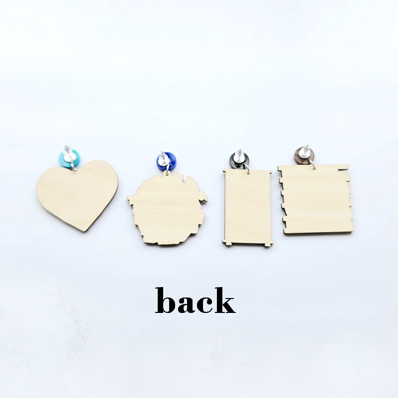 1 Pair Quantity Retro Preppy Style Letter Heart Shape Wood Women's Drop Earrings