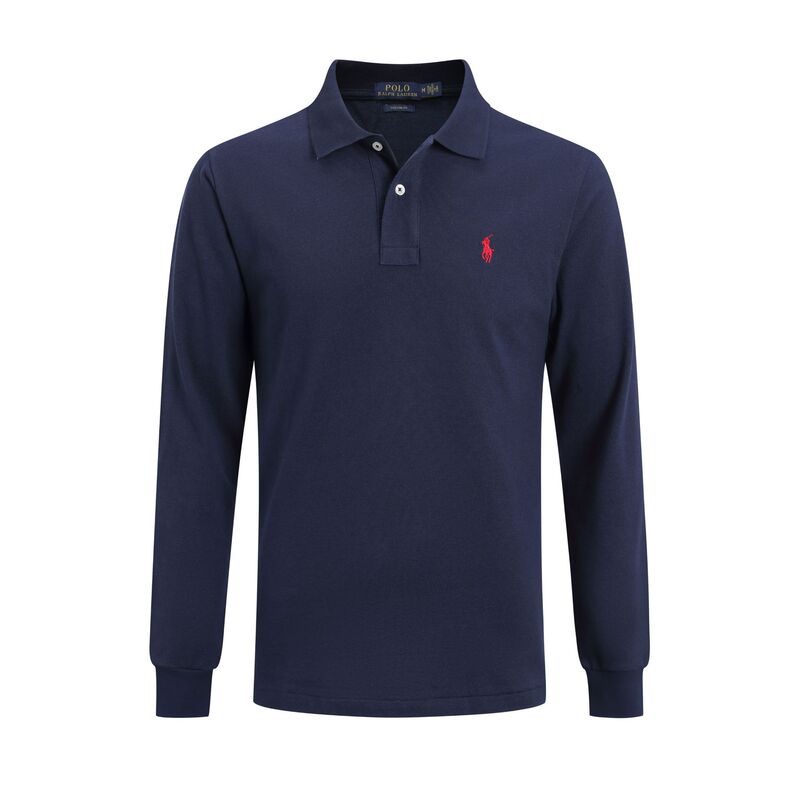 Autumn Pony Long-Sleeved Embroidered Cross-Border Popular Paul Polo Men's T-Shirt Pure Cotton Rl Men's Lapel Polo Shirt