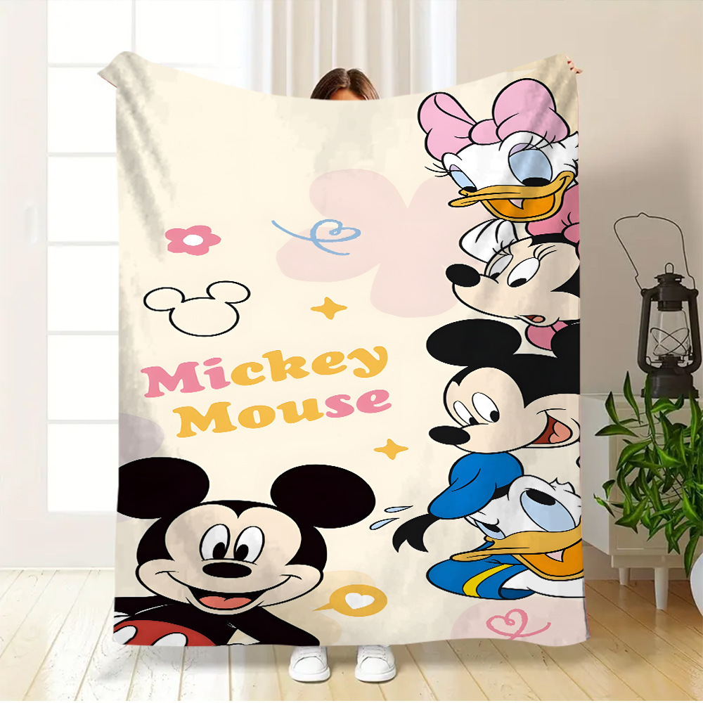Transfronterizo TEMU Mickey Mouse flange manta suave cálida Mickey Mickey Mouse manta animada