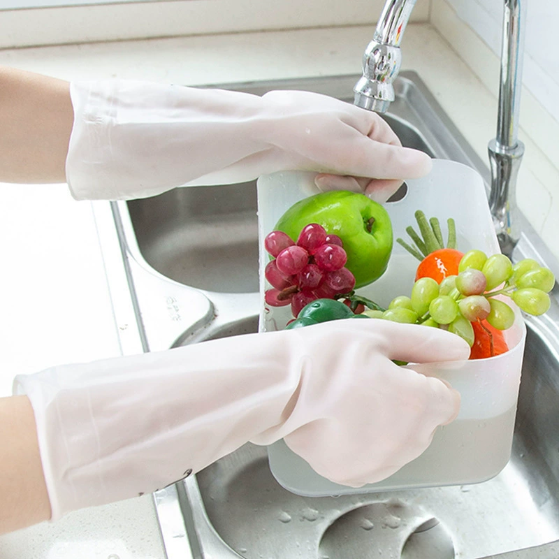 √Housekeeping cleaning kitchen dishwashing gloves printable pattern laundry women waterproof plastic rubber gloves