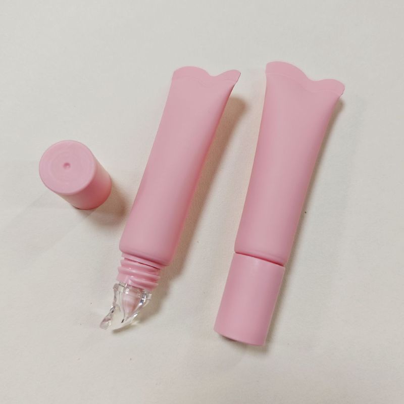 现货10g裸粉色鱼尾边唇彩软管带水晶头唇釉唇蜜管遮瑕液带挂件|undefined
