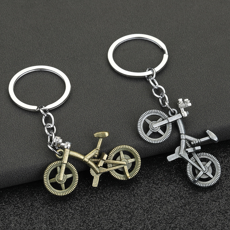 Metal alloy retro simulation bicycle mini creative exquisite key chain craft small gift accessories