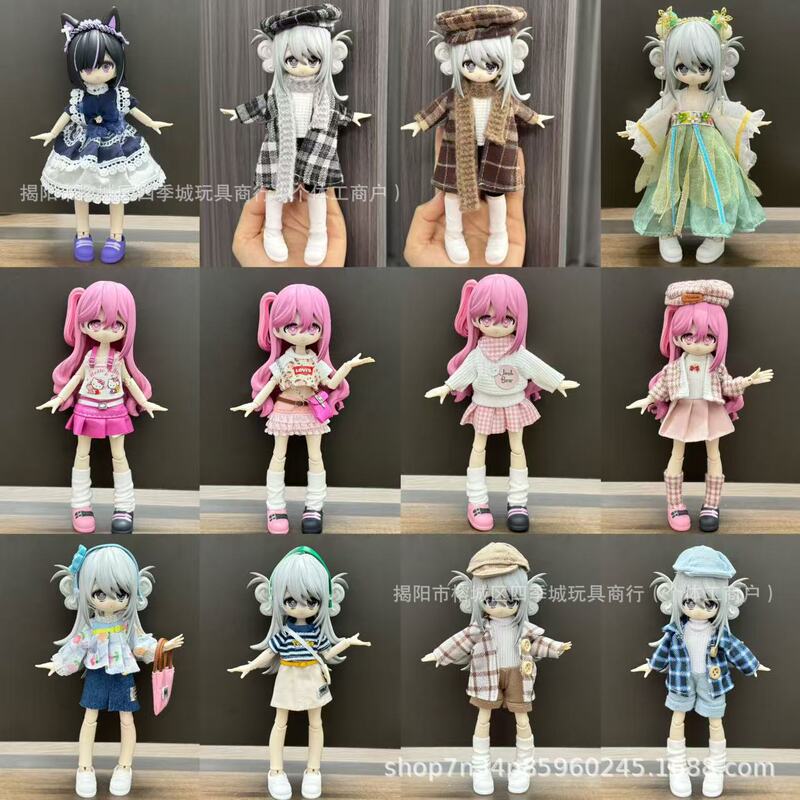 One Thousand Escapes Asiti 2.0 Bjd 3.0 Ob11 Doll Clothes Autumn Winter Woolen Coat 8 Points 12 Points Dress-Up Clothes