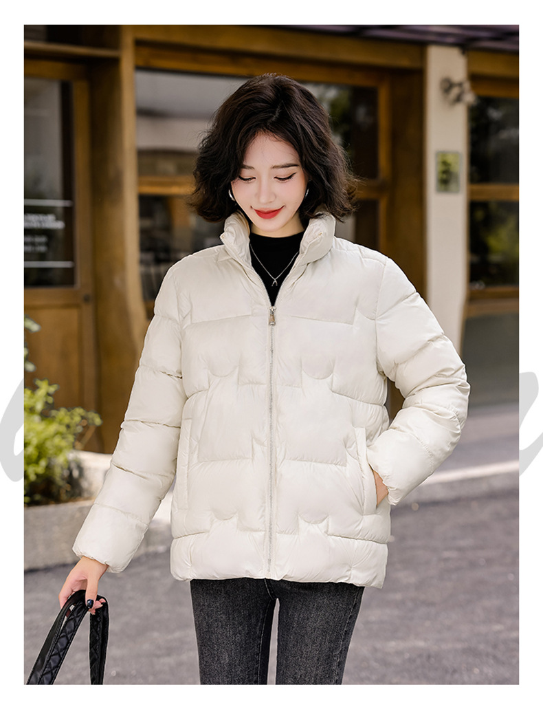 Standing Collar down Kotteng Fraen am Wanter, kuerz a kuerz, koreanesch Versioun, déck Broutjacket, 2024 nei fir Studenten_voghion.com