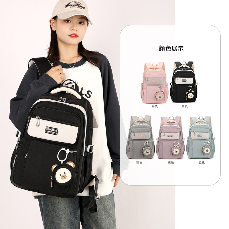 Mochila escolar para niñas, estudiantes de secundaria, estudiantes de primaria ligera, niñas de tercer a quinto y sexto grado, mochila de alta calidad de gran capacidad, resistente a la suciedad