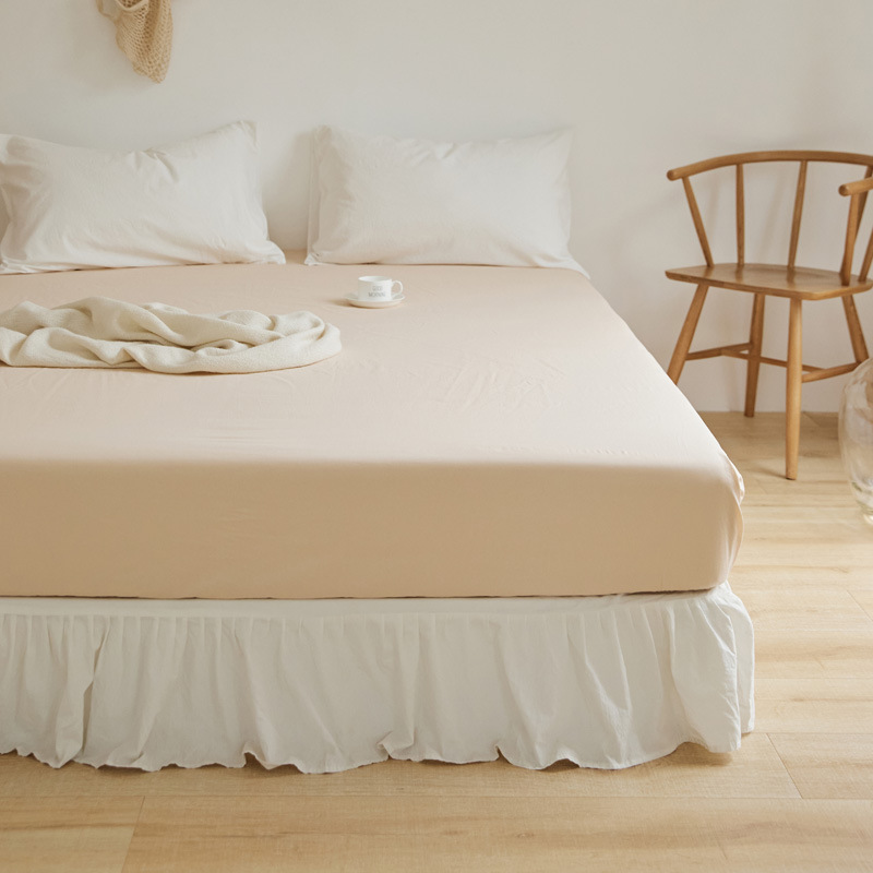 Lujo ligero 60s cama de algodón puro gaza Gongsatin 100 algodón mono cama gaza pro-piel de color sólido lana larga cubierta de colchón de algodón lavable