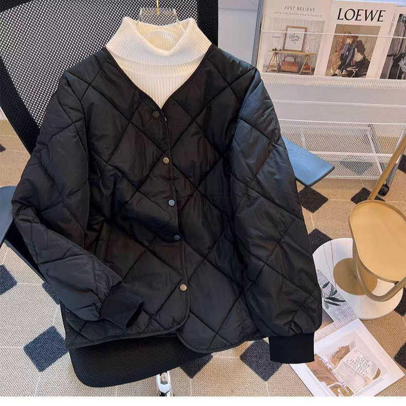 2025冬季新款轻薄羽绒棉服女短款宽松韩版棒球服夹克冬装夹克外套|undefined
