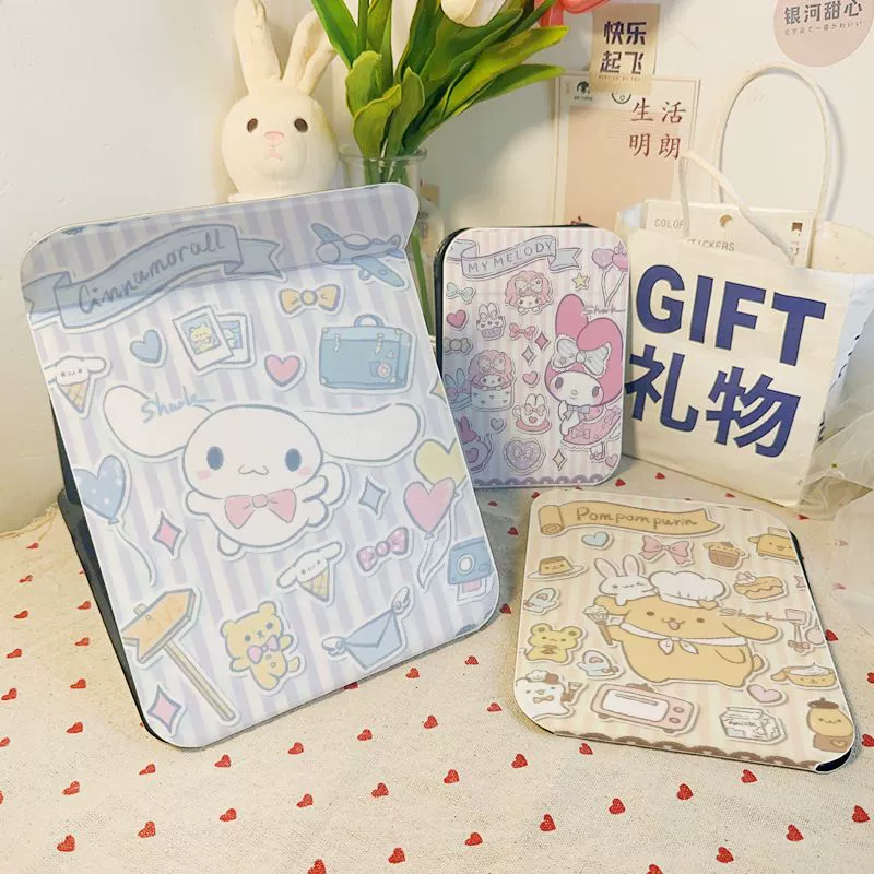 Кубрменное Hello Kitty с коричневой корицей зеркало длянастольного крепления вертикальное зеркало в общежитии студента на каникулы косметическое зеркало складное зеркало