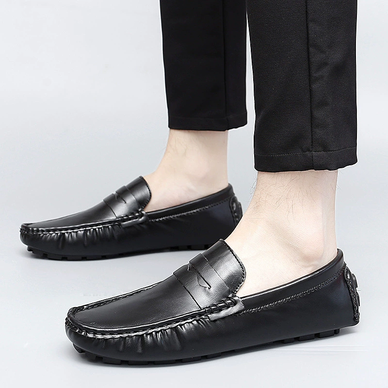 Трансграничная Мужская обувь больших размеров без шнуровки в горох, весна и осень 2022, новые мужские лоферы в стиле ретро, британская повседневная обувь в горох