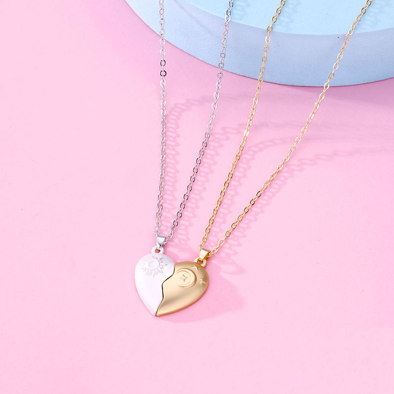 Alloy Pendant Material Simple Style Sun Star Heart Shape Alloy Cable Chain Pendant Necklaces Wholesale