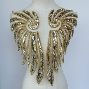 网布重工机器刺绣亮片珍珠手工钉珠衣领 婚纱礼服装饰DIY补丁领花-阿里巴巴