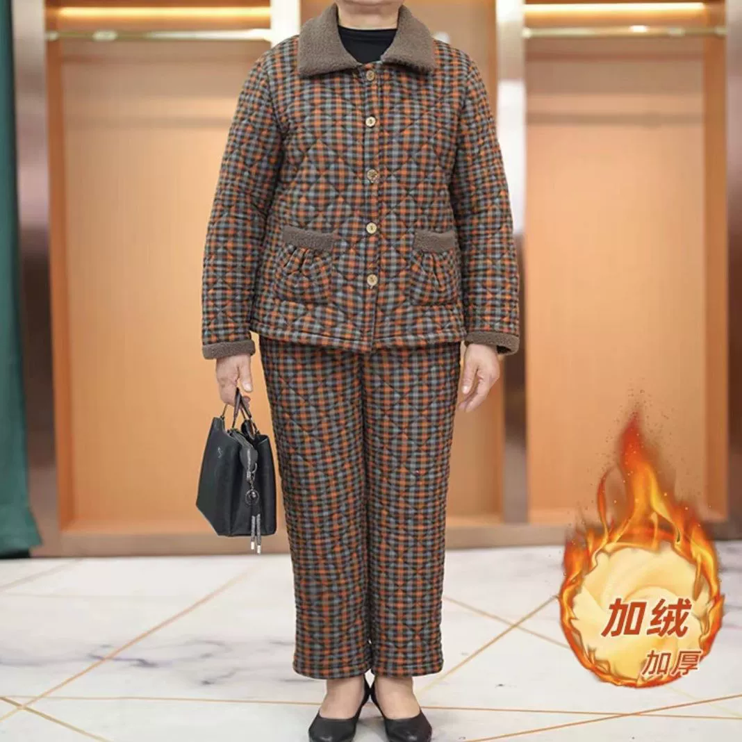 Комплект хлопчатобумажной куртки для женщин среднего и пожилого возраста хлопковая куртка зимняя одежда плюс большой размер хлопок плюс бархат