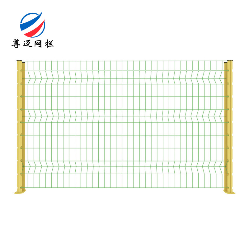 三角折弯桃柱型波浪形停车场隔离护栏 飞机场园林铁丝桃型柱护栏