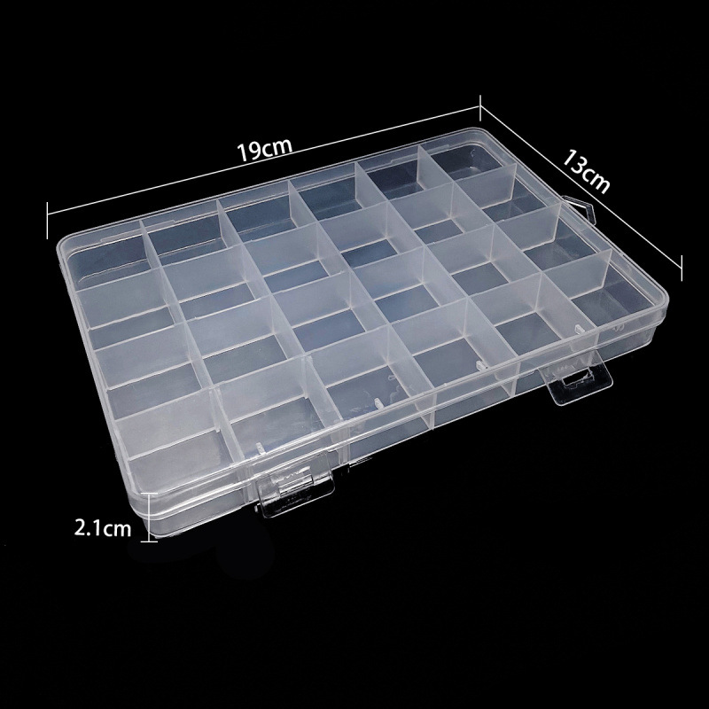 어울리는 스타일#24 그리드 박스| 고정 그리드 22개 및 분리 가능한 그리드 2개, 길이 19cmx 너비 13cmx 높이 2.1cm, 흰색 1개/팩