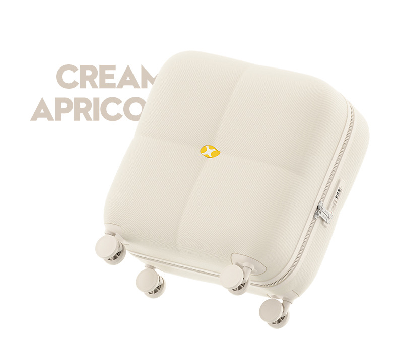 Vali nhựa PC 24 inch họa tiết mây thời trang, bánh xe đa năng, khóa mật khẩu — Hành lý PC cao cấp màu be kem 24 inch chi tiết 9