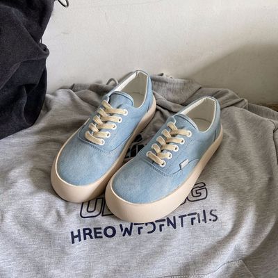 帆布鞋女2021年新款韩版板鞋小众原创设计感丑萌大头鞋厚底松糕鞋|ms