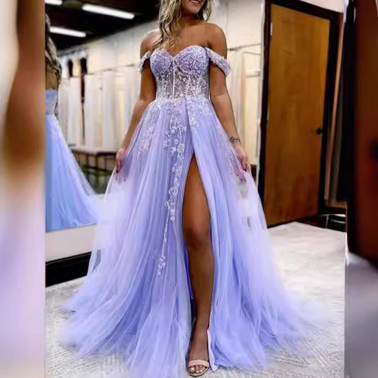 Foreign single cross-border shoulder dance photo light gauze purple clothing Amazon AliExpress and other foreign trade websites selling like hot cakes