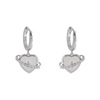 Small design advanced earrings heart shaped, cat's eye, 2022 collection, high-quality style