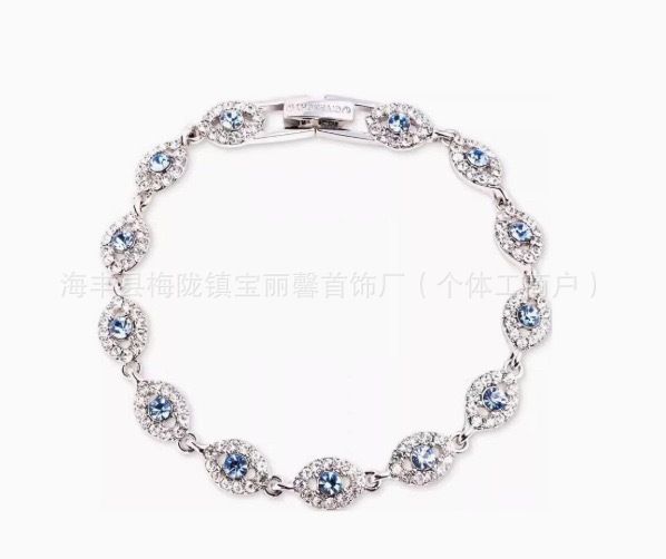 Givenchy Angel Eyes Bracelet Metal Crystal Silver Blue
