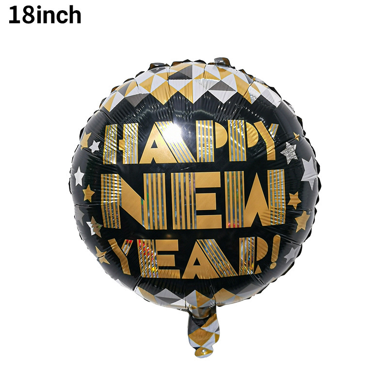 Decoración de fondo de Año Nuevo, globos de aluminio, marco de fotos con botella de FELIZ AÑO NUEVO, decoración de fiesta, arreglo de globos
