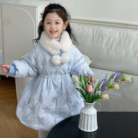 女童羽绒服2025新款儿童冬季白鸭绒加厚保暖宝宝公主外套女孩洋气
