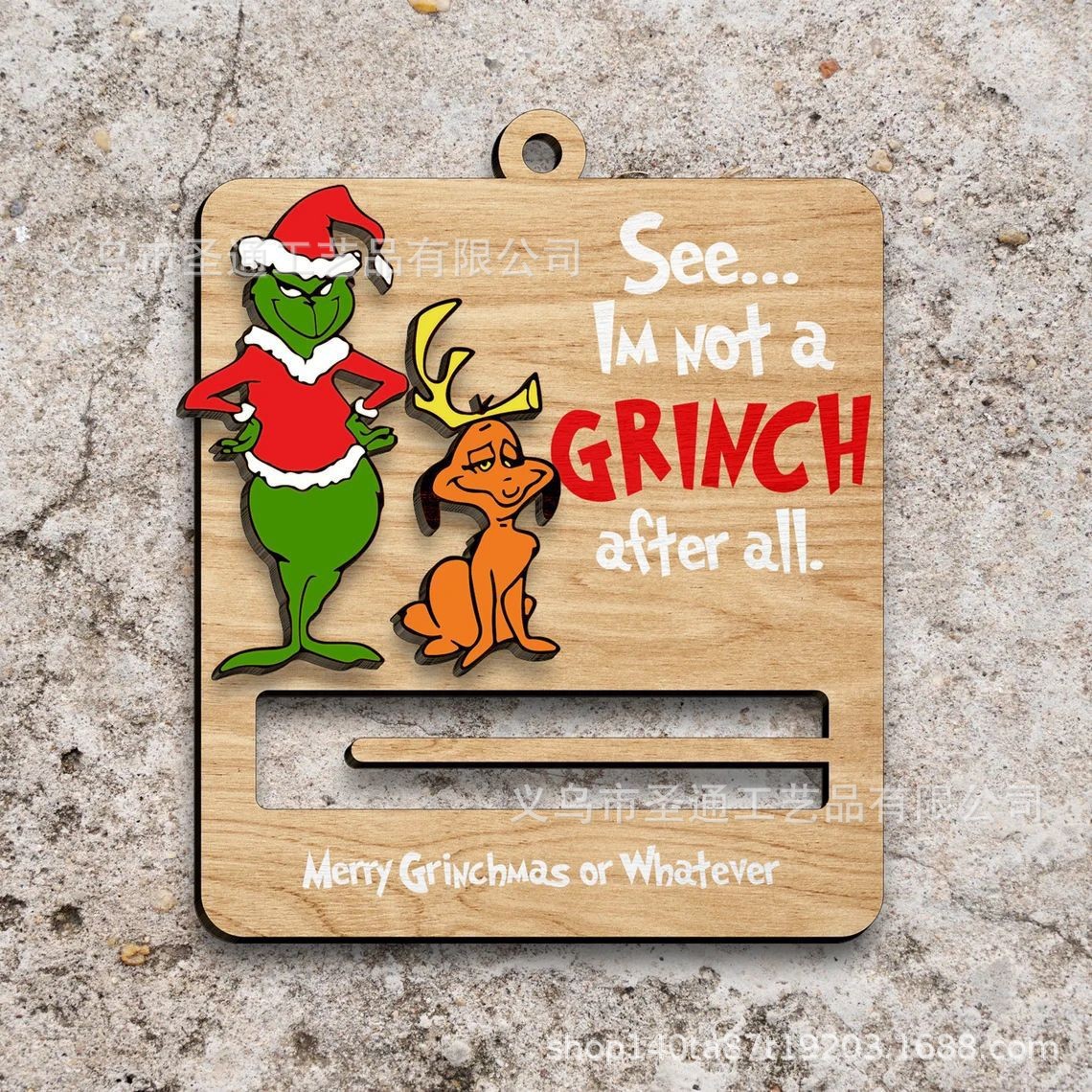 Navidad Cartoon Money Holder Ornament Navidad Green su cartera