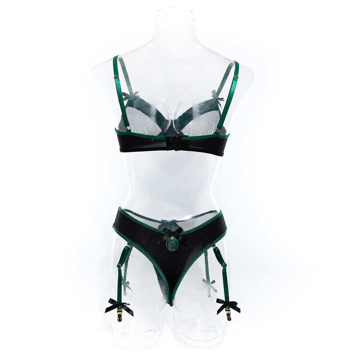 Spring&Summer Season Women's Sexy Color Block Sexy Lingerie Sets Home Sleeping Sheer Bra Low Waist Thong Sexy Lingerie