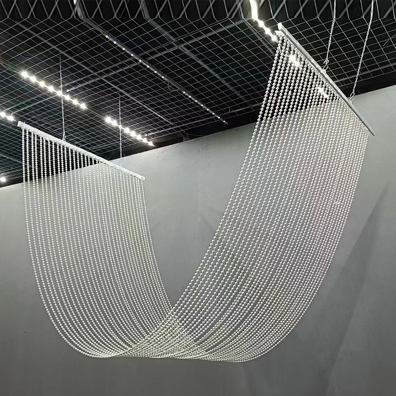 Chain Arch Water Wave Hanging Curtain Pearl Ceiling Wave Hall Wedding Wedding Background New Curtain Flowing Water Korean Props