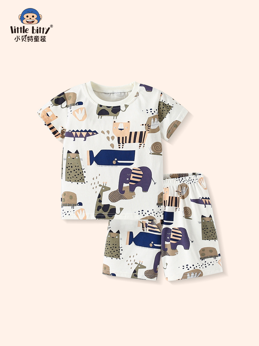 2025 Summer New Children's Short-sleeved Shorts suit Casual Fashion Two-piece Clothing for Boys Children