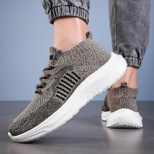 2024 Spring New Knit Mesh Air-Permeable Men's Shoes for Export Wholesale Soft Sole Comfortable Lightweight Casual Shoes for Women