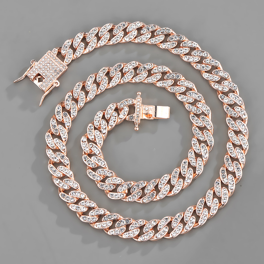 Collana a catena cuban hip hop full diamond da donna versatile_voghion.com