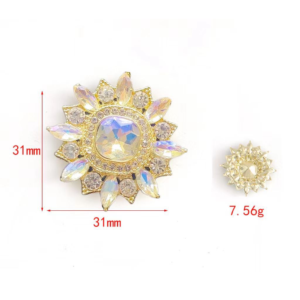 El estilo europeo y americano transfronterizo de alta calidad sol taladro perforación banda de cabello accesorios de ropa accesorios de joyería material DIY broche de mano image 9